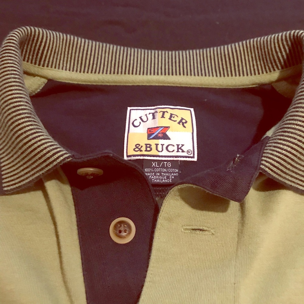 Cutter & Buck cool green and navy polo